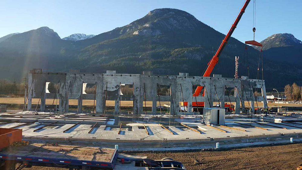 Commercial and industrial precast and cast-on-site tilt-up concrete construction in Whistler, Squamish and Vancouver