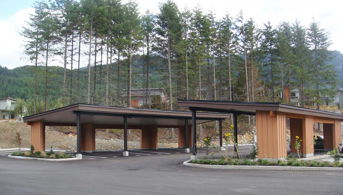 Covered Parking Cheakamus Crossing construction in Whistler